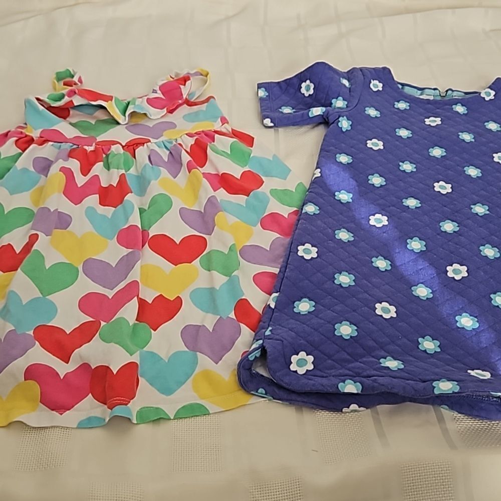 Gymboree Girl's Bundle Of 2 Floral Dresses Purple, Red & Green 6 Years Old - Picture 12 of 16